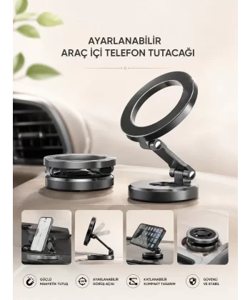 Araç İçi Telefon Tutacağı Manyetik Tasarım Ayarlanabilir