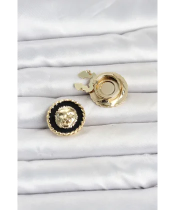 Aslan Model Gold Renk Düğme veya Manşet Broşu