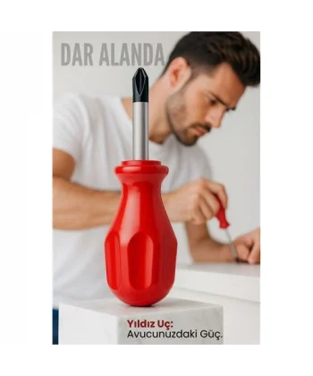 Avuç İçi Mini Topaç Tornavida Yıldız Uçlu Kısa Şaft Ufak Vidalama Anahtarı Hassas El Aleti