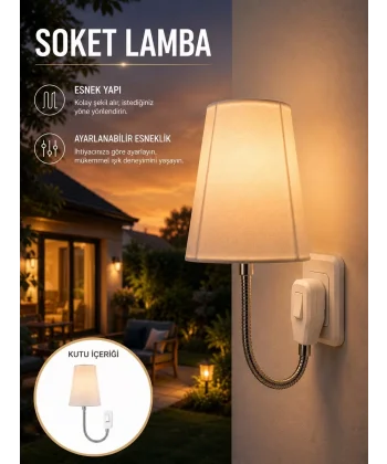 Ayarlanabilir Soket Lamba Gece Okuma Işığı