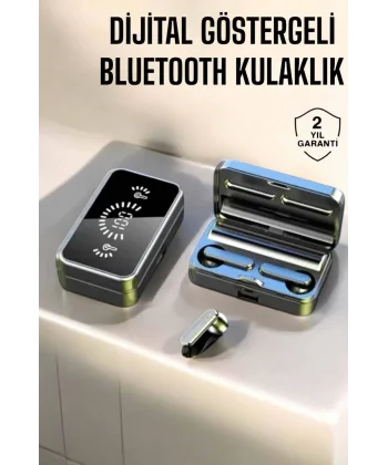 Aynalı Bluetooth Kulaklık Telefon Standlı Dijital Göstergeli