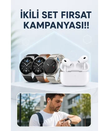 Aynalı Bluetooth Kulaklık Yeni Nesil Akıllı Saat Titreşimli Nabız Ölçer Spor Modları