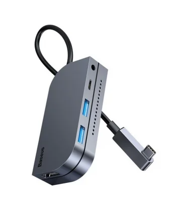 BASEUS Bending Angle No.7 Çok fonksiyonlu 6 Port Type-C Hub (CAHUB-CWJ0G)-(5775)