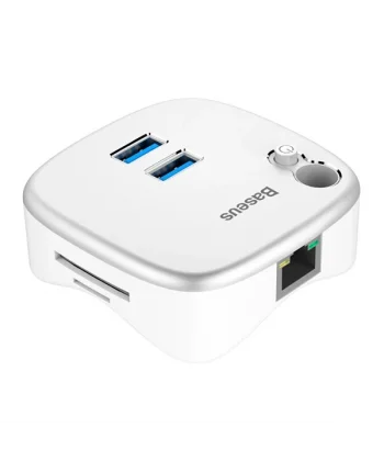 Baseus Çok Fonsiyonlu Notebook Adaptörü Hub Dual USB 3.0 RJ45 TF/SD-(5775)