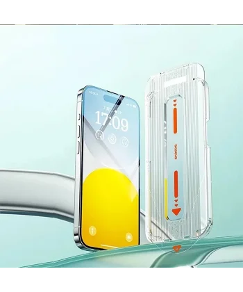 Baseus Crystal iPhone 15 Plus Full Koruma Eye-Protection Tempered Cam Ekran Koruyucu-(5775)