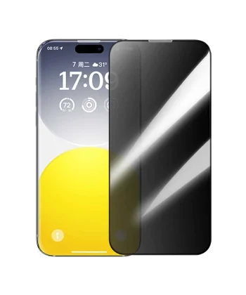 Baseus Crystal iPhone 15 Plus Privacy Full Koruma Tempered Cam Ekran Koruyucu-(5775)