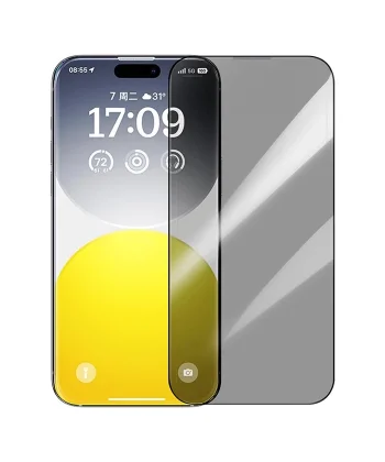 Baseus Crystalline iPhone 15 Plus Privacy Hayalet Full Koruma Cam Ekran Koruyucu-(5775)