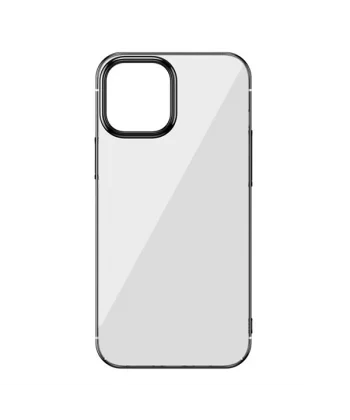 Baseus Glitter İPhone 12 Pro Max Şeffaf Lüx Silikon Kılıf Soft TPU Kılıf-(5775)
