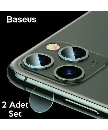 Baseus iPhone 11 Pro 11 Pro Max Tempered Kamera Lens Koruma Camı 2Set-(5775)