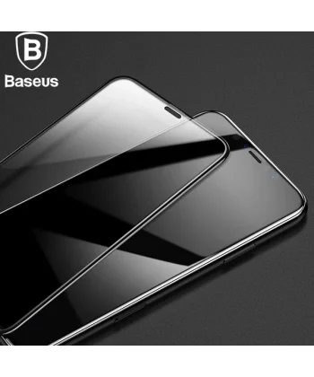 Baseus İPhone 11 Pro 3D Full Kaplama Kırılmaz Cam Koruyucu Tempered Glass Screen Protector-(5775)