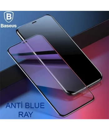 Baseus İphone 11 Pro Max 0.20mm Anti Blue Ray Tam Ekran Koruyucu-(5775)
