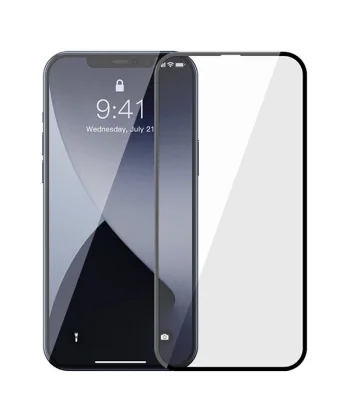 Baseus İPhone 12-12 Pro 6.1 0.3MM 3D Full Tempered Cam Ekran Koruyucu 2Adet Set-(5775)