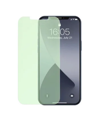 BASEUS İPhone 12 Pro Max 6.7 0.30mm Full Tempered Cam Ekran Koruyucu 2Set Anti-Bluelight-(5775)