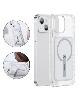 Baseus iPhone 13 6.1inç Manyetik Magsafe Standlı Silikon Kılıf-(5775)