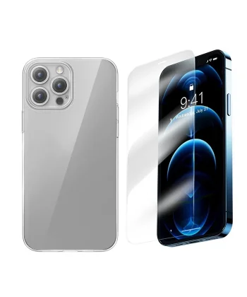 Baseus iPhone 15 Pro Corning Serisi Silikon Kılıf + Tempered Ekran Koruyucu Set-(5775)