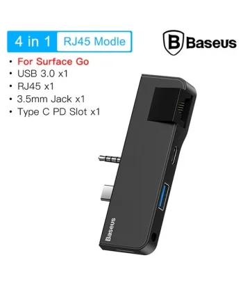Baseus Multifunctional HUB Surface Go(Type-C+Audio to RJ45+USB3.0+Type-C(data)+Audio)-(5775)