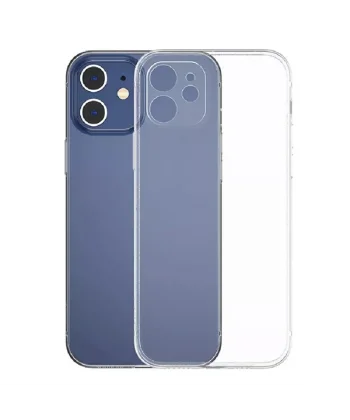 Baseus Simple Case iPhone 12 6.1 İnce Şeffaf Silikon Kılıf Kamera Korumalı-(5775)