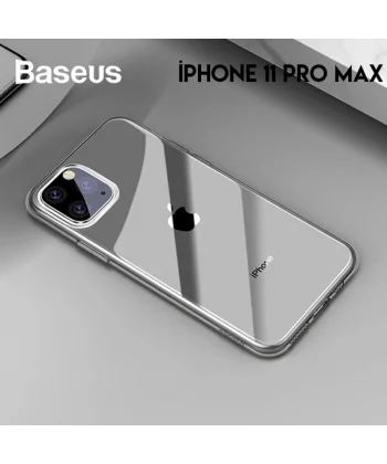 Baseus Simplicity Series iPhone 11 Pro Max 6.5 Kılıf Şeffaf Gel Silikon Kılıf-(5775)