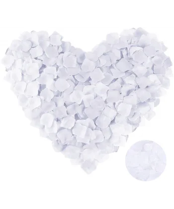 Beyaz Renk Gül Yaprağı Şekilli Konfeti 1 Paket 100 Adet