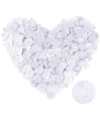 Beyaz Renk Gül Yaprağı Şekilli Konfeti 10 Paket 1000 Adet