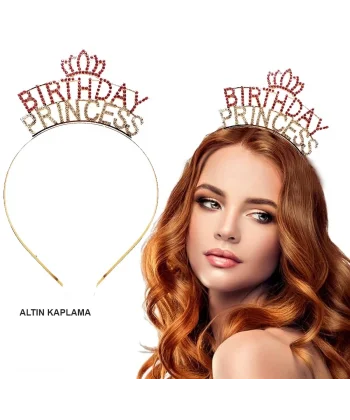 Birthday Princess Kristal Taç – Altın Kaplama