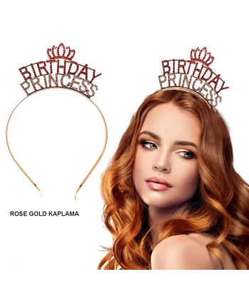 Birthday Princess Kristal Taç – Rose Gold Kaplama