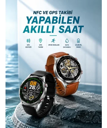 Bluetooth Bağlantılı Akıllı Saat Tüm Telefonlara Uyumlu Değiştirilebilir Kordon