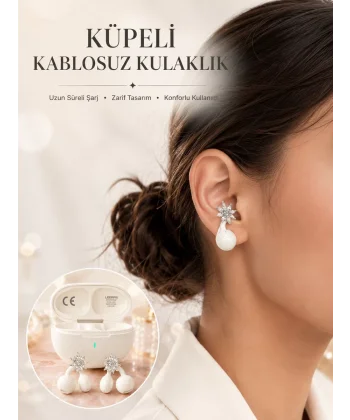 Bluetooth Bağlantılı Küpeli Kablosuz Kulaklık Uzun Pil Ömrü
