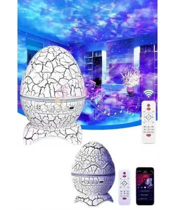 Bluetooth Hoparlör Dinozor Yumurtası Gece Masa Lambası Projektör