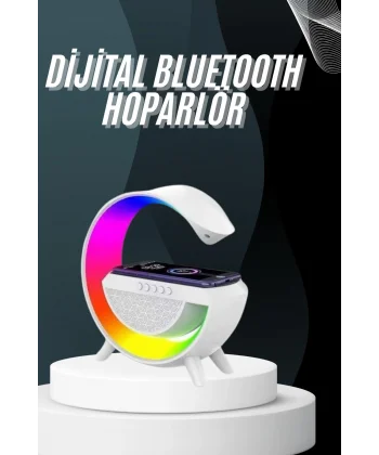 Bluetooth Hoparlör G Şekli Atmosfer Akıllı Rgb Lamba Wireless Kablosuz Şarj