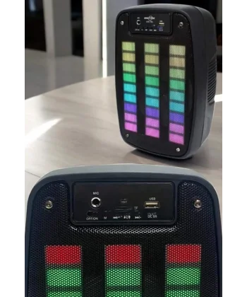 Bluetooth Hoparlör RGB Işıklı USB SD Kart Girişli Taşınabilir