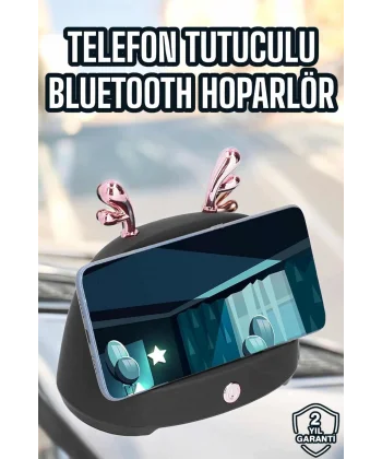 Bluetooth Hoparlör Telefon Tutuculu Akıllı Hoparlör Uzun Pil Ömrü