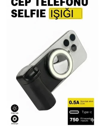 Bluetooth Manyetik Telefon Yapıştırma Kavrama Halka Dolgu Işığı İle Magsafe Selfie Klips