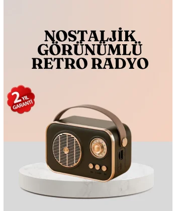 Bluetooth’lu Retro Radyo – FM Destekli Nostaljik Hoparlör