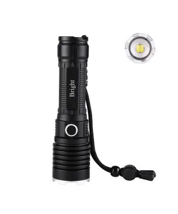 Bright Ght-5761 Xp90 Led 3 Mod Zoomlu Yağmur Suyu Geçirmez Şarjlı El Feneri 26650 Pilli
