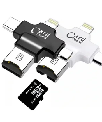 Card Reader 4in1 Type-C- İphone Lightning-Micro Usb Hafıza Kart Okuyucu-(5775)