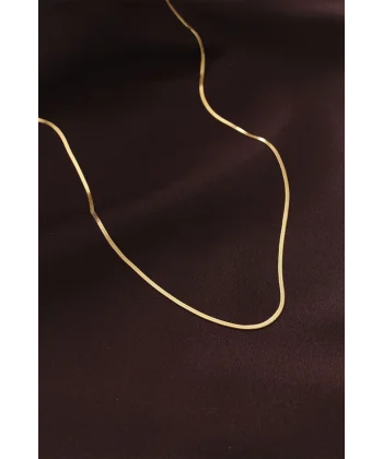 Çelik Gold Renk 60 cm İnce İtalyan Zincir Kolye