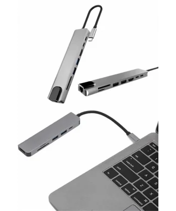 Çevirici Dönüştürücü Adaptör Macbook 3 In 1 Type-C To Hdmı USB 3.0