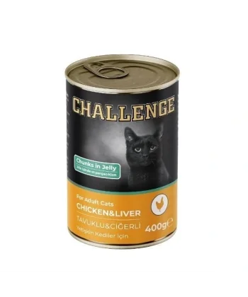 Challenge Tavuklu Ciğerli Yetişkin Konserve Kedi Maması 400 Gr