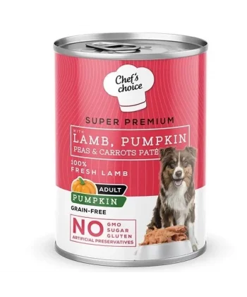 Chefs Choice Kıyılmış Kuzu Etli ve Balkabaklı Yetişkin Köpek Konservesi 400 Gr
