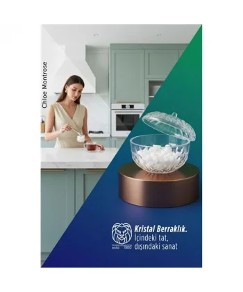 Chloe Montrose Serisi Kristal Berraklığında Şık Kapaklı Şekerlik 12x9 cm