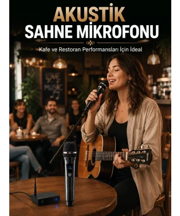 Çift Kablosuz El Mikrofonu Net Ses Kalitesi ve Dijital Gösterge