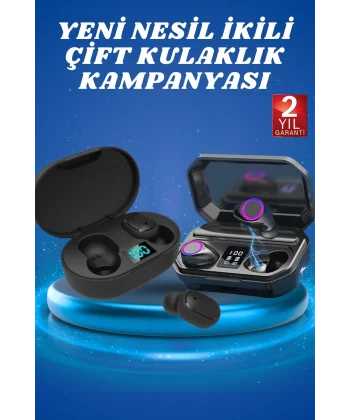 Çift Kulaklık Kampanyası Dokunmatik Kontrol Kulak İçi Yüksek Ses Kaliteli Mikrofonlu