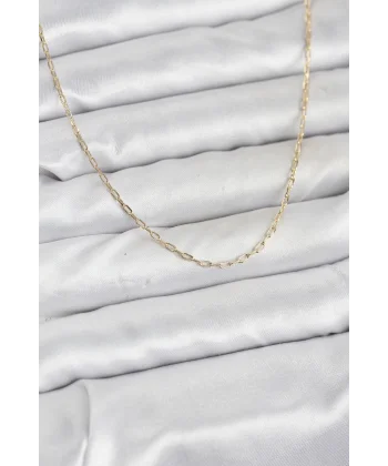 CM 14K Gold Renk Ataç Zincir Model 60 cm Kadın Kolye