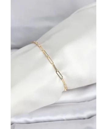 CM 14K Gold Renk Ataç Zincir Model Kadın Bileklik