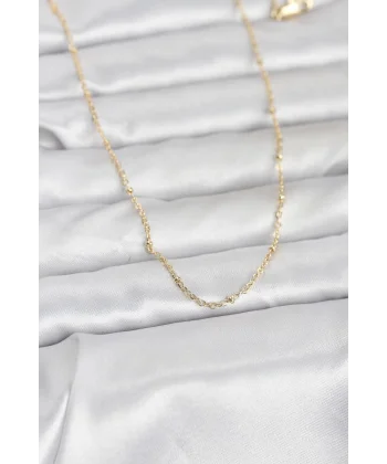 CM 14K Gold Renk Burgu Model 60 cm Kadın Kolye