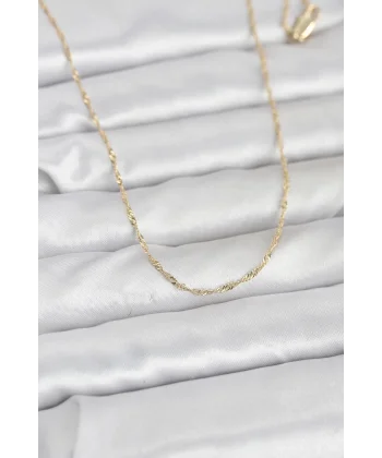 CM 14K Gold Renk Burgu Model 60 cm Kadın Kolye