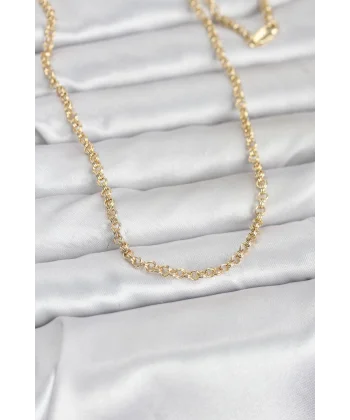 CM 14K Gold Renk Halka Zincir Model 60 cm Kadın Kolye