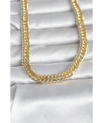 CM 14K Gold Renk Kalın Zincir Model 60 cm Kadın Kolye