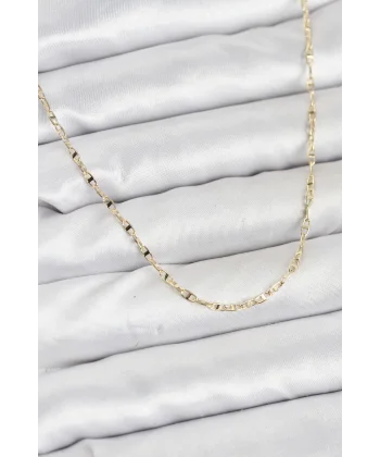 CM 14K Gold Renk Pirinç Gemi Zinciri Model Kadın Kolye